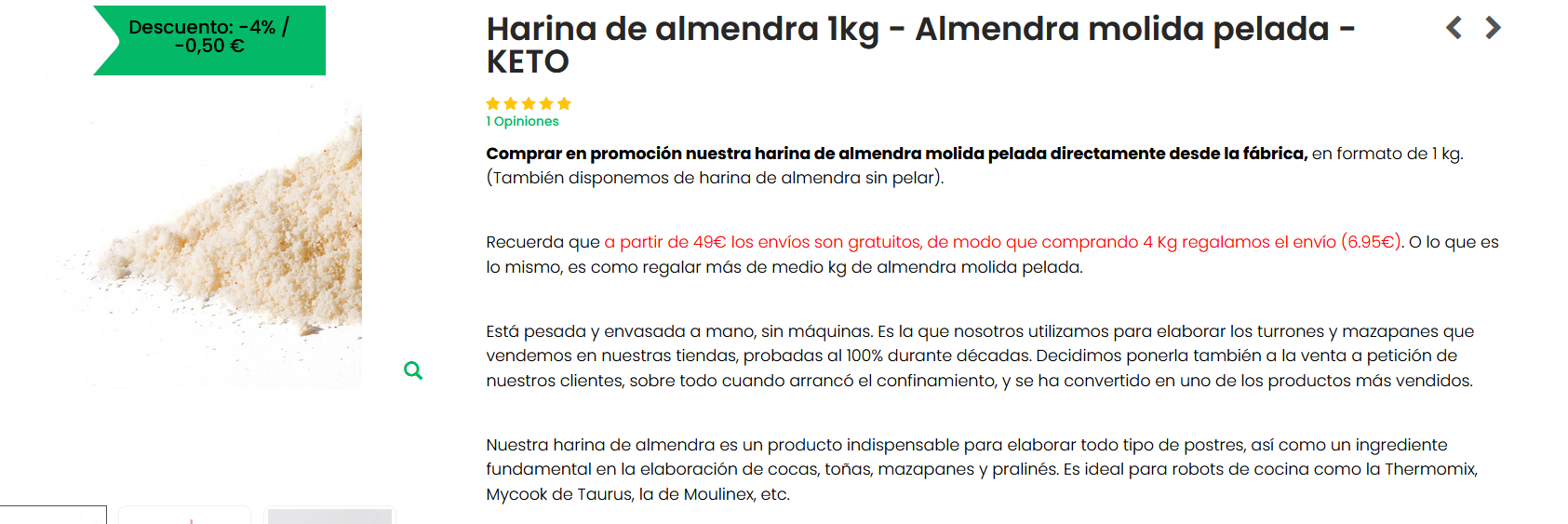 harina de almendra jijona