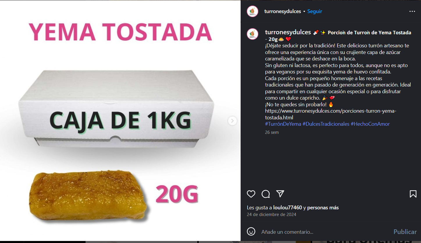 instagram mayorista de turrones turronesydulces