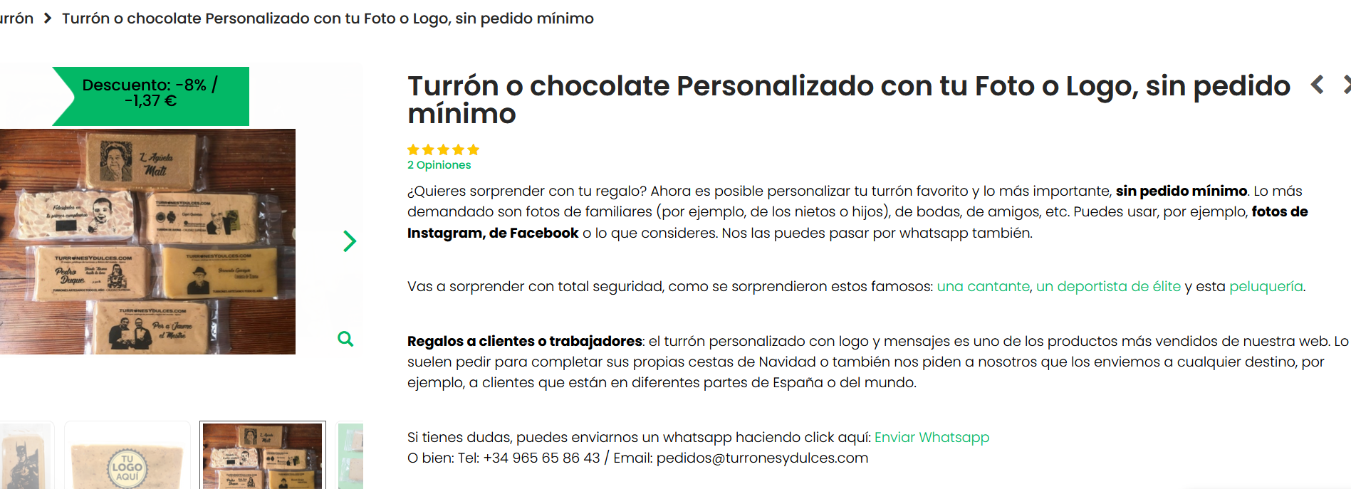 regalos de navidad personalizados turrones personalizados