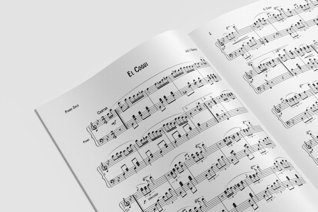 Partitura musical para canciones de Navidad en inglés