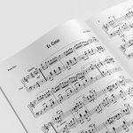 Partitura musical para canciones de Navidad en inglés