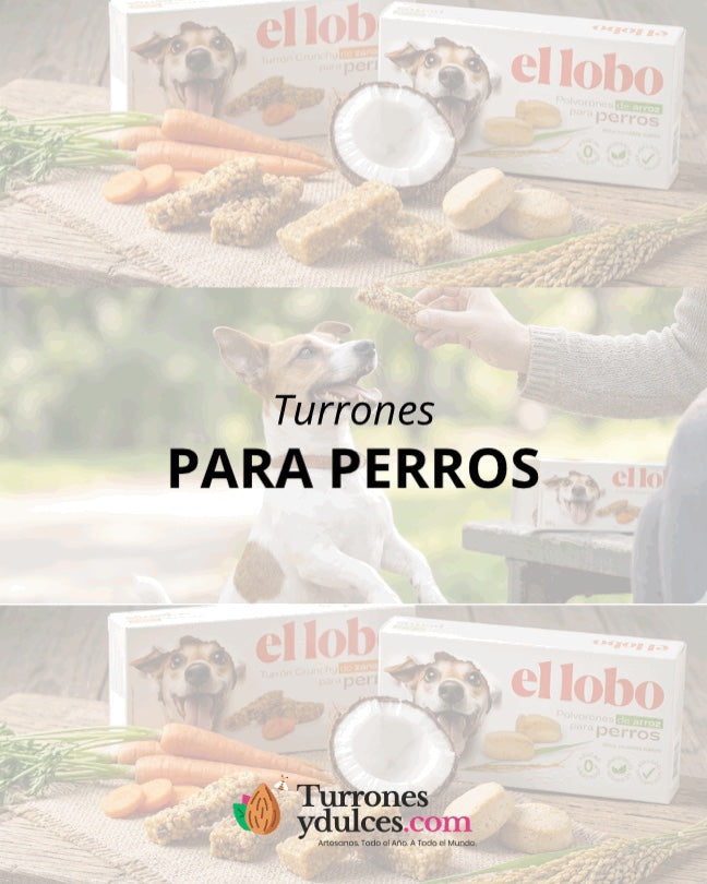 Turrones para perros de El Lobo, coco, zanahoria y polvorones de arroz