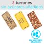 Pack 3 turrones sin azúcares añadidos duro blando chocolate con almendras