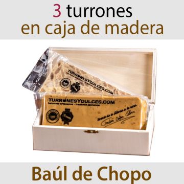 Lote de 3 Turrones en Caja de Madera