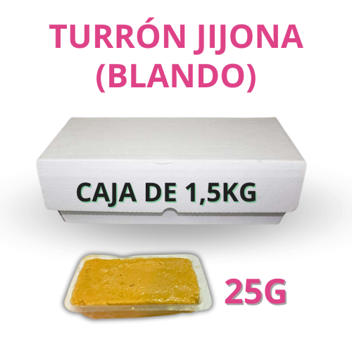 Turrón blando en porciones de 25g en cajas a granel - Caja de 1 kg (unas 45unidades)