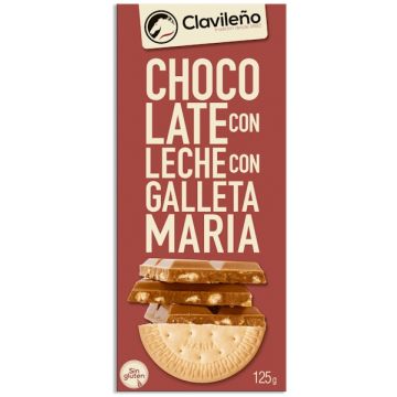 Chocolate con Leche y Galleta María 125g - El Clavileño