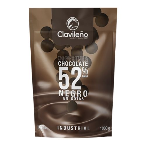 Cobertura de Chocolate Negro 52% en Gotas 1kg - Chocolates Clavileño