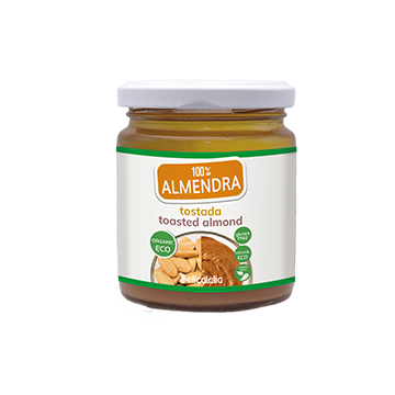 Crema de Almendra Ecológica Tostada 225g, marca deliCatalia
