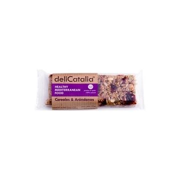 Barrita ecológica de cereales y arándanos de DeliCatalia 50g