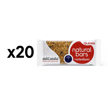 Expositor 20 barritas energeticas de quinoa y arándanos 40 g DeliCatalia