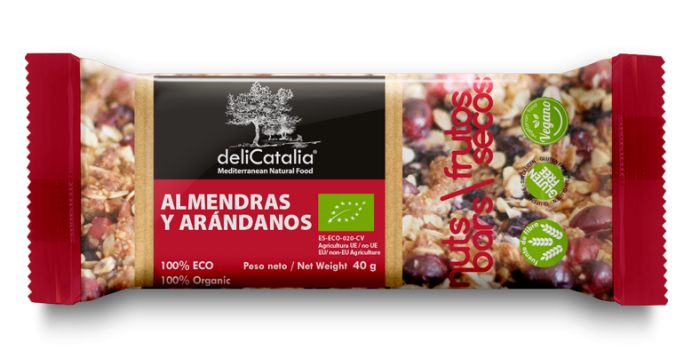 Barrita ecológica de almendras y arándanos de 40gr