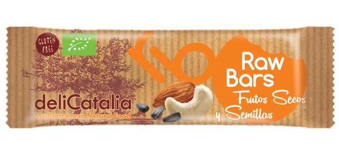Expositor 25 barritas energeticas de frutos secos y semillas 30 g DeliCatalia