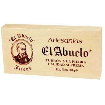Turrón a la Piedra Artesano El Abuelo – caja de madera 300 g