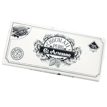 Turron de chocolate puro con cobertura 70%cacao    150gr marca El Artesano          