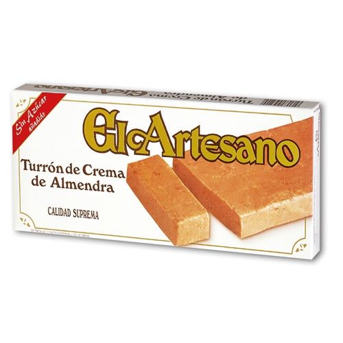 Turrón de crema de almendras 200 gr. Sin Azúcar - El Artesano