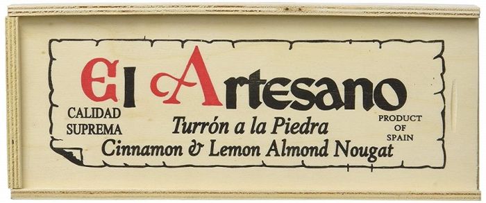 Turrón a la piedra en caja de madera - El Artesano 300 grs