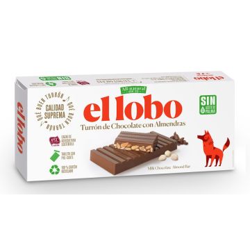 Turrón de chocolate con almendras - El Lobo - 250 g