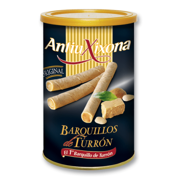 Caja de 12 unidades de barquillos rellenos de turrón  200g Antiu Xixona