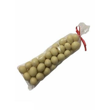 Cacahuetes cubiertos con chocolate blanco