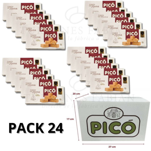 CAJA DE 24 UNIDADES DE TURRON DE JIJONA PICO 200 GRS 