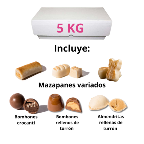 Assortment of marzipan, box of 5 Kg