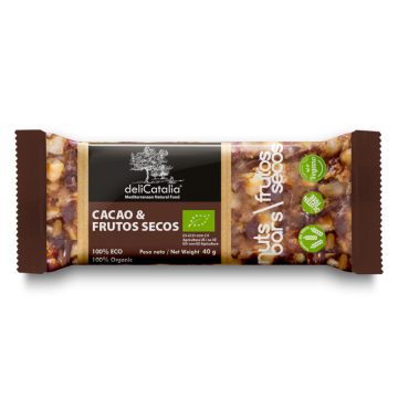 Barrita ecológica de Cacao y Frutos secos deliCatalia 40g