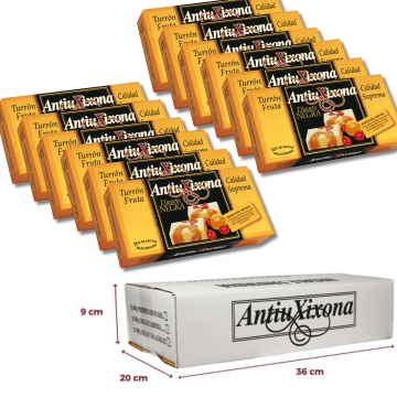 Caja de 12 unidades de Turrón de Fruta Antiu Xixona Etiqueta Negra 200g