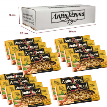 Caja de 14 unidades de Turrón Crocant con Frutos Secos Antiu Xixona Etiqueta Negra 150g