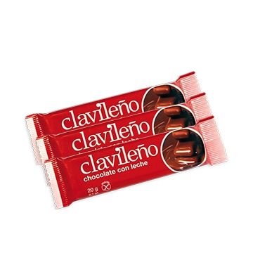 Chocolatinas con Leche 20g - Chocolates Clavileño (1 caja * 30 chocolatinas)