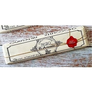 Lingote de Chocolate negro con Almendras 60% cacao 300g - El Artesano