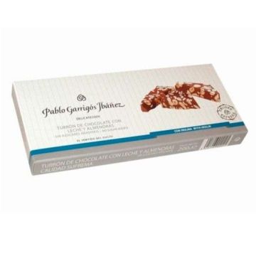Turrón de Chocolate con Leche y Almendras Sin Azúcares añadidos Delicatessen 200g
