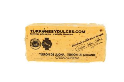 Turrón Jijona Artesano 300g - Tableta o barra blando - Turron Jijona Mou Espagnol, 300 g avec des am amandes de Méditerranée de haute qualité