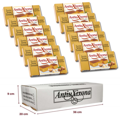 CAJA 12 UNIDADES TURRÓN YEMA TOSTADA ANTIU XIXONA