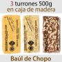 Lote de 3 Turrones en Caja de Madera 500 gramos