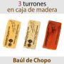 Lote de 3 Turrones en Baúl de Madera