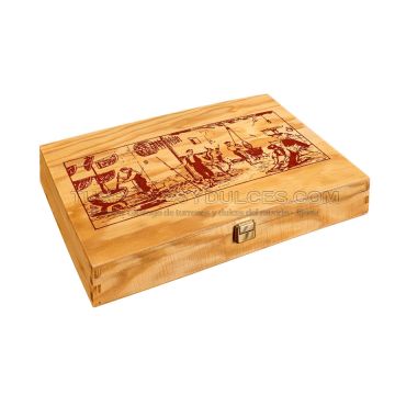 Caja Madera con Tapa para 3 Turrones