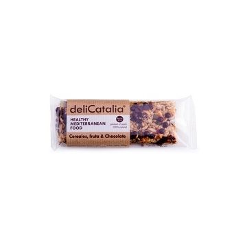 Barrita ecológica de cereales, fruta y chocolate de 50g de deliCatalia