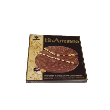 Torta de turron de Chocolate Puro 70% cacao con Almendra 200g - El Artesano 