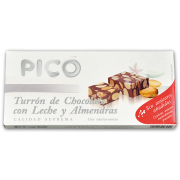 Turrón chocolate con almendra sin azúcar