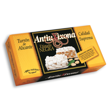 Turrón de Alicante (duro) Antiu Xixona Etiqueta Negra 150g