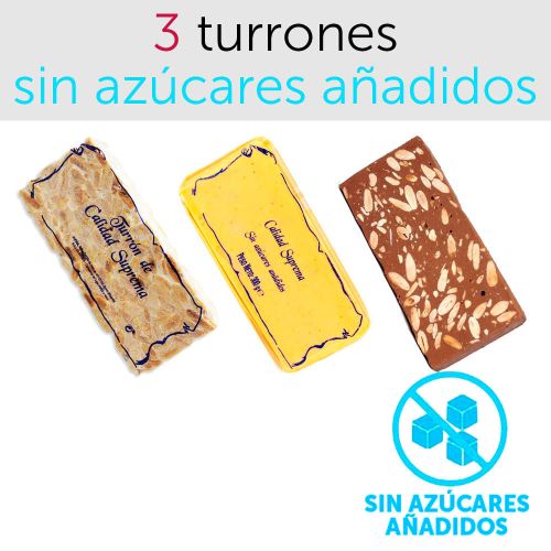 Pack 3 turrones sin azúcares añadidos