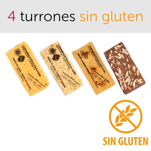 Pack 4 turrones sin gluten