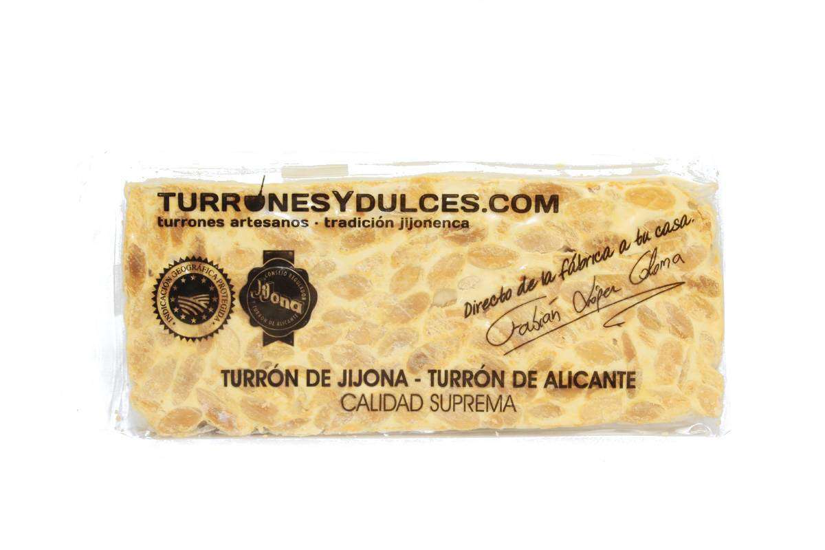 Turr&oacute;n duro de Alicante con almendras